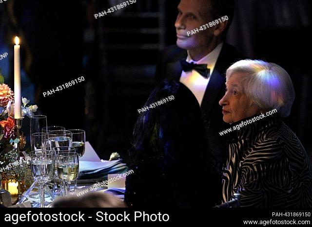 United States Secretary of the Treasury Janet Yellen attends a State Dinner hosted by US President Joe Biden in honor of Australian Prime Minister Anthony...