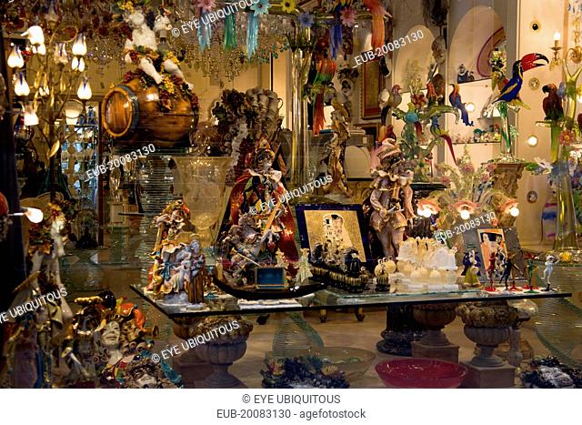 Window display of a shop selling Murano glass in the San Marco district