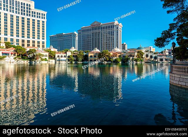 LAS VEGAS, NEVADA, USA - AUGUST 1 : View of the Bellagio Hotel and Casino in Las Vegas Nevada on August 1, 2011