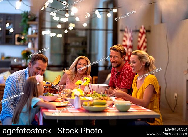 Multi-generation Caucasian family During a dinner at home