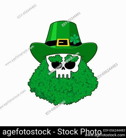 Lucky 13 Skull Happy St Patricks Day Skeleton Leprechaun Shamrock PNG Editable Printable
