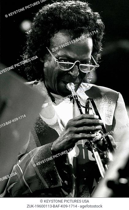 Mar. 31, 2012 - Miles Davis and Quincy Jones at the Montreux Jazz-Festival.: Miles Davis is seen during a concert he gave together with Quincy Jones at the...