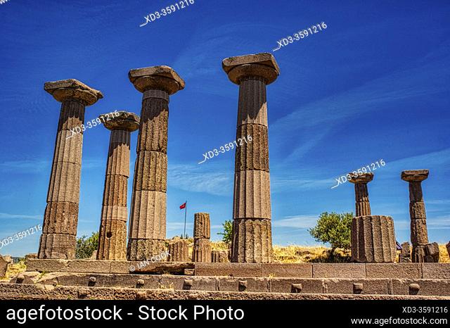 columns of Temple of Athena, Assos Historic Site, Biga Peninsula, Turkey