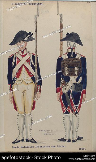 Bataafsche Republiek. Derde Bataillon Infanterie van Linie. Vinkhuijzen, Hendrik Jacobus (Collector). The Vinkhuijzen collection of military uniforms...