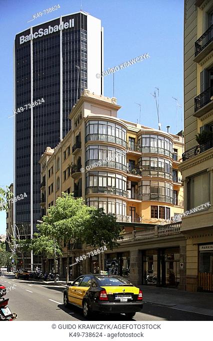 Buildings between Carrer Londres and Carrer Balmes, Barcelona. Catalonia, Spain