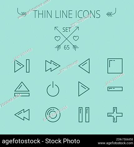 Music and entertainment thin line icon set for web and mobile. Set includes- function keys for music icons. Modern minimalistic flat design