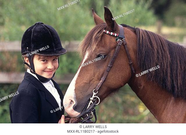 young english style rider and horse