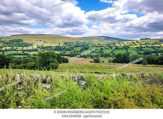 The rolling hills of the Yorkshire countryside, Yorkshire, UK