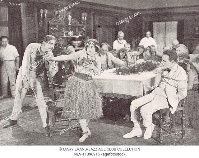 A scene from the South Sea film Passion Fruit (1921) featuring the dancer Doraldina, 1921