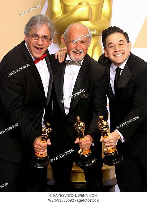 90th Annual Academy Awards - Press Room Featuring: Mark Weingarten, Gregg Landaker, Gary Rizzo Where: Hollywood, California
