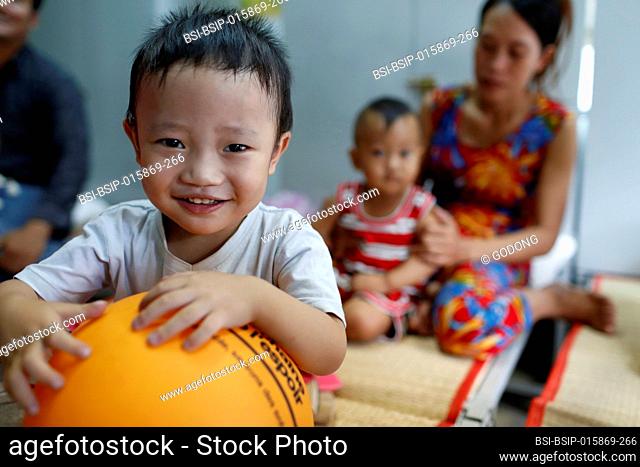French NGO Chaine de l'Espoir. Children's pavilion. Child suffering of heart disease. Ho Chi Minh City. Vietnam