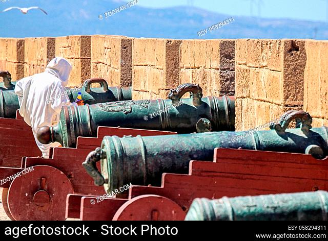 Brass cannons in Skala de la ville - an impressive bastion in Essaouira
