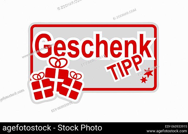 German Christmas hints label on white, vector illustration