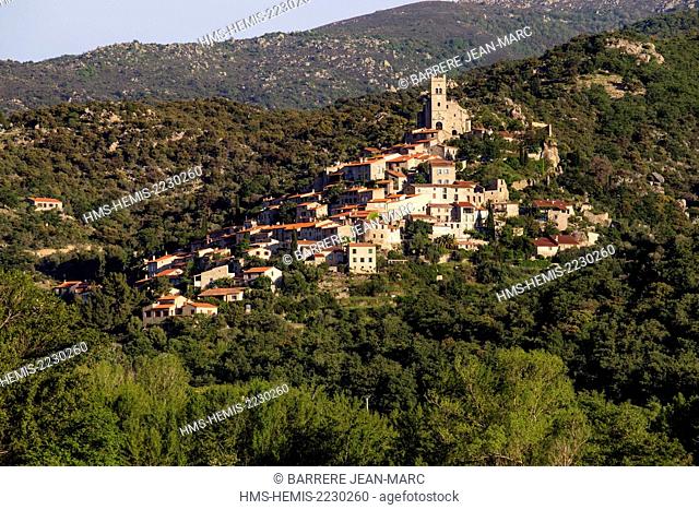 France, Pyrenees Orientales, Eus, labelled Les Plus Beaux Villages de France (The Most Beautiful Villages of France), Medieval village