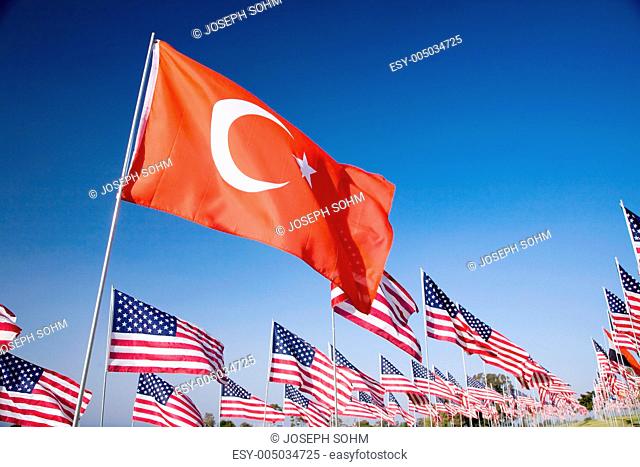Turkish flag among 3000 Flags, September 11, 2009, Malibu CA