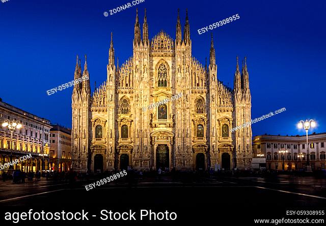 Milan's spacious city square, the Piazza del Duomo, is named for the huge church that overlooks it. Today, the piazza is a central meeting place