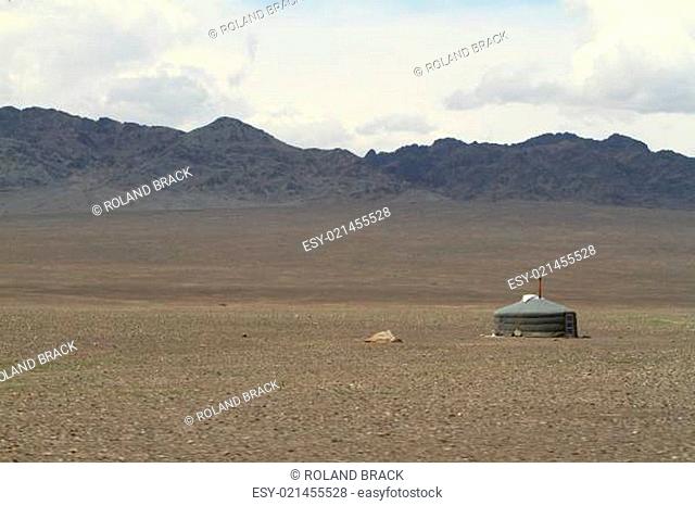 Jurten und Zeltsiedlung in der Wüste Gobi Mongolei