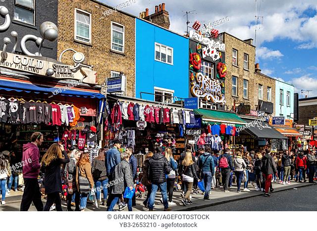 People Shopping In Camden Sunday Market, Camden Town, London, UK