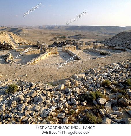 Ruins of the lower town, the ancient Nabatean city of Avdat on the Incense Route (Unesco World Heritage List, 2005), Negev Desert, Israel