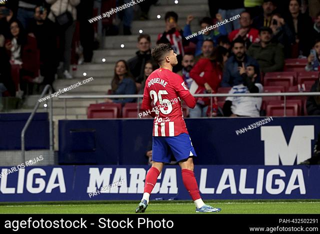 Madrid Spain; 10/29/2023.- Atletico de Madrid player Riquelme celebrates his goal Atletico de Madrid beats Alaves 2-1. Match held at the Civitas Metropolitan...