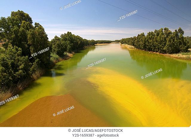 Pollution in the Odiel river, Gibraleon, Huelva-province, Spain