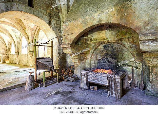 Furnace, Forge, Abbaye Royale de Notre Dame de Fontenay, Fontenay Cistercian Abbey, Montbard, Côte d'Or, Burgundy Region, Bourgogne, France, Europe