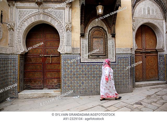 North Africa, Morocco, City of Fez (Fes), Medina, Sidi Ahmed Tijani zaouat shrine and mosque