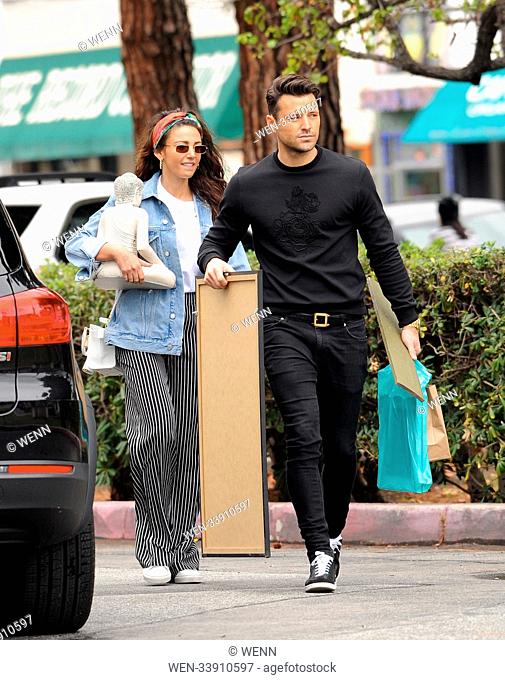 Mark Wright and Michelle Keegan out shopping for a good bargain at a Local Los Angeles Flea Market and bought themselves at Buddhist Statue and a Marilyn Monroe...