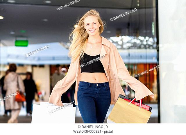 Young woman on a shopping spree