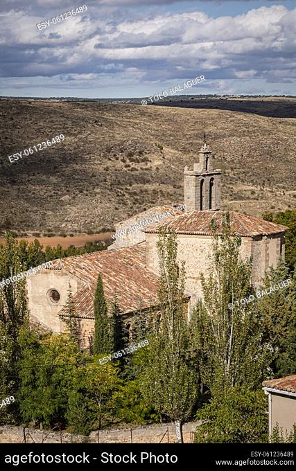 Church of San Bartolomé, Romanesque style temple, Atienza, Guadalajara Province, Castilla-La Mancha, Spain