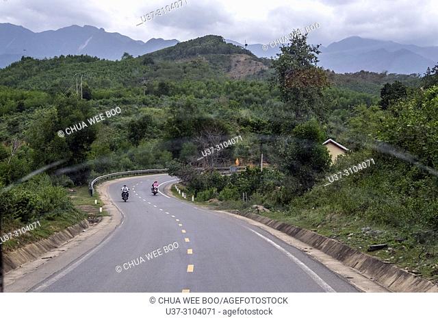 Road through countryside from Nha Trang to Da Lat, Vietnam
