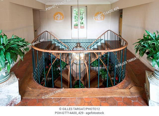 France, Châtenay-Malabry, house of Chateaubriand, stairs, la Vallée aux Loups Photo Gilles Targat