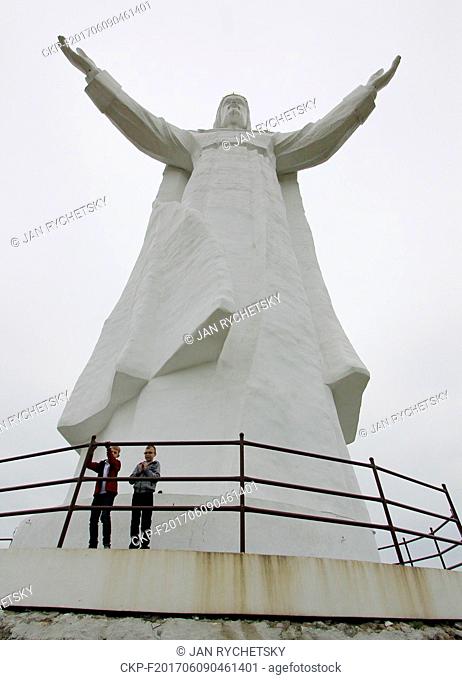 Monument of Christ the King, the tallest statue of Jesus in the world, in Swiebodzin, Poland, May 21, 2017. The statue was completed on 6 November 2010
