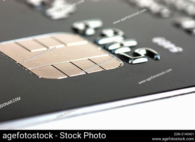 Macro view of credit card. Narrow focus