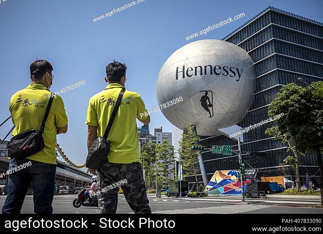 The Performing Arts Center’s sphere turned into Hennesy NBA basketball ball in Taipei, Taiwan on 10/05/2023 by Wiktor Dabkowski. - Taipei/Taipei/China