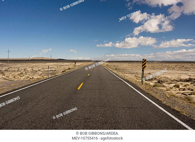Main road in west Utah across the desert