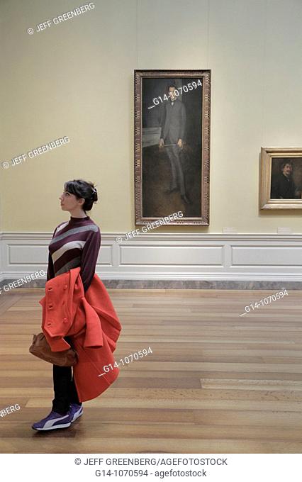 Washington DC, National Gallery of Art, West Building, museum, exhibition, James McNeill Whistler, American, 'George W  Vanderbilt', painting, portrait, woman