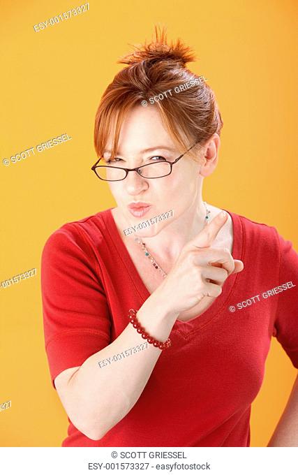 Suspicious Woman With Eyeglasses