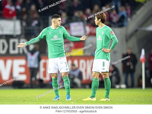 Milot RASHICA (HB) with Yuya OSAKO (HB) At a loss, gesture, gesture, Soccer 1.Bundesliga, 17th matchday, FC Cologne (K) - SV Werder Bremen (HB) 1: 0