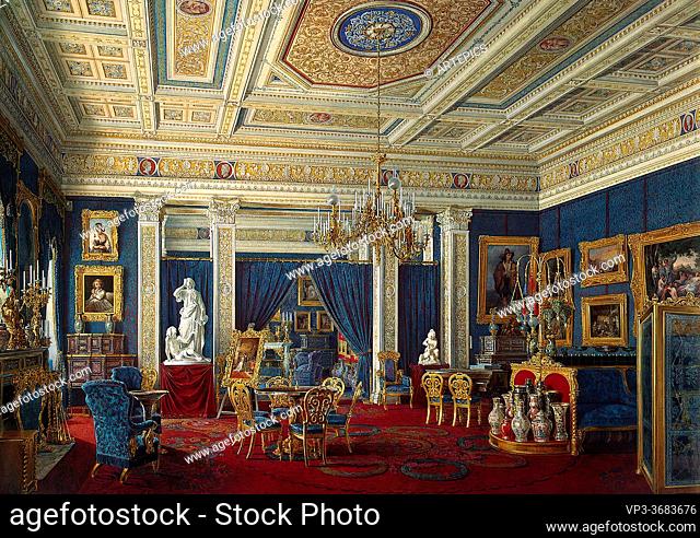Hau Edward Petrovich - Blue Drawing Room in the Mariinsky Palace - Russian School - 19th Century