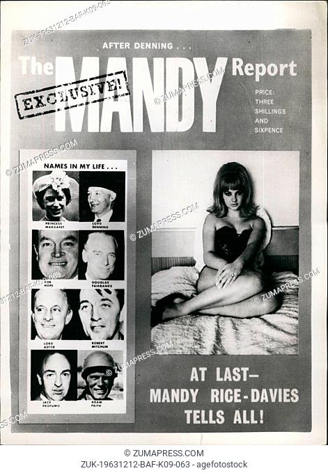 Dec. 12, 1963 - Mandy Memoirs to be published: Due to be published tomorrow is the Mandy Report by Miss Marilyn Rice Davies