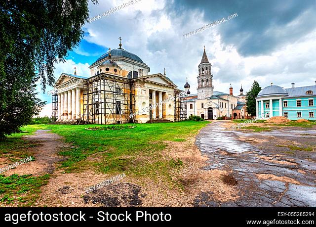 Old cathedrals at the Novotorzhsk Borisoglebsky monastery in Torzhok, Tver region, Russia