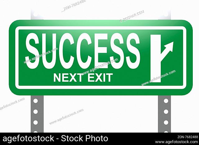 Success green sign board isolated image with hi-res rendered artwork that could be used for any graphic design