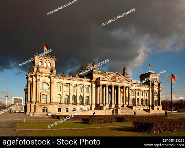thunderclouds, the reichstag, parliament
