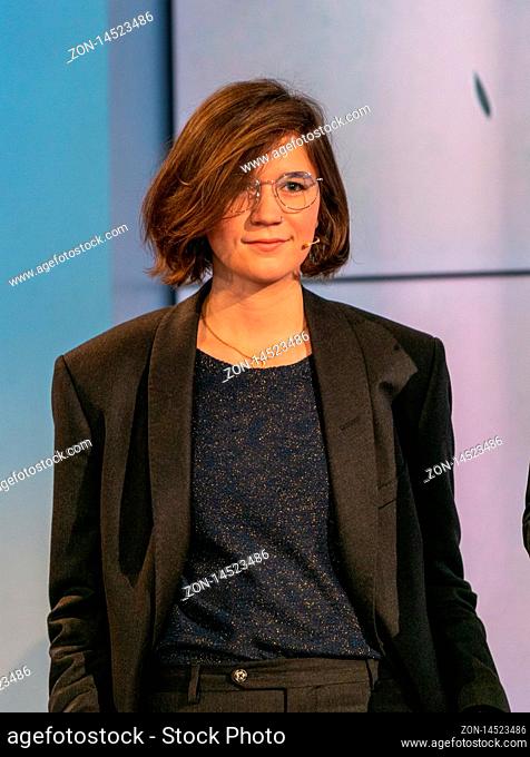 FRANKFURT AM MAIN, Germany - October 17 2019: Miku Sophie Kühmel (*1992, female writer) at 71st Frankfurt Book Fair / Buchmesse Frankfurt