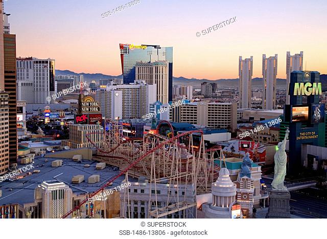 Skyscrapers in a city, Las Vegas, The Strip, Clark County, Nevada, USA
