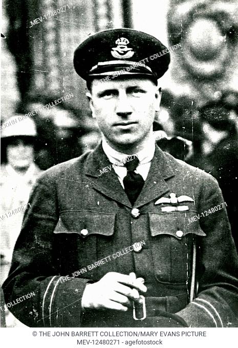 Pilot John William Jack Alcock (1892-1919), British aviator. Completed the first non-stop transatlantic flight in June 1919 alongside navigator Arthur Whitten...