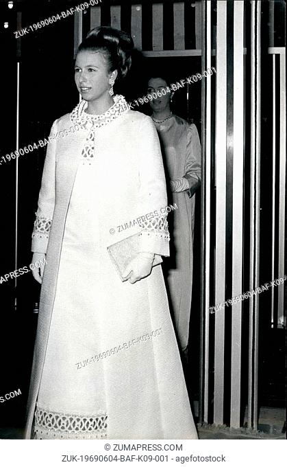 Jun. 04, 1969 - June 4th 1969. Princess Anne attends Royal Premiere . Princess Anne , last night attended the world premiere of ' Run wild