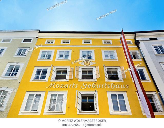 Mozart's birthplace in Getreidegasse street, Salzburg, Austria