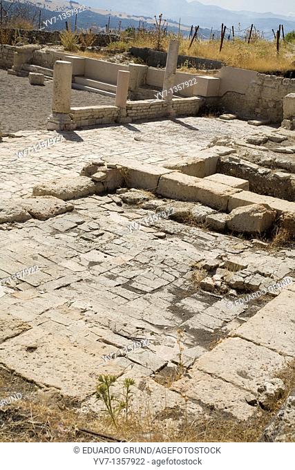 Remains of Roman baths, Roman city of Acinipo, Ronda, Andalucia, Spain